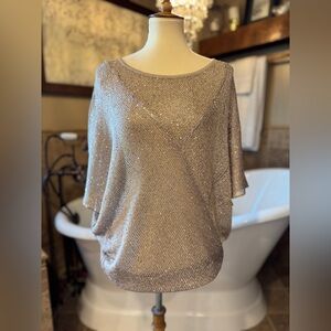 NWT 5/48 Silver Sequin Blouse size medium